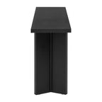 TUYOHW Table console moderne avec placage de pin et 2 pieds géométriques, table d'entrée/d'appoint pour salon, bureau, salle à manger