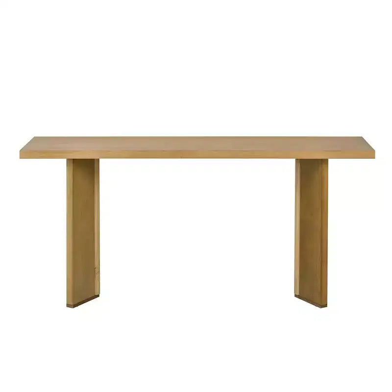 TUYOHW Table console moderne avec placage de pin et 2 pieds géométriques, table d'entrée/d'appoint pour salon, bureau, salle à manger