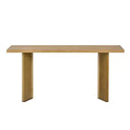 TUYOHW Table console moderne avec placage de pin et 2 pieds géométriques, table d'entrée/d'appoint pour salon, bureau, salle à manger