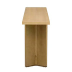 TUYOHW Table console moderne avec placage de pin et 2 pieds géométriques, table d'entrée/d'appoint pour salon, bureau, salle à manger