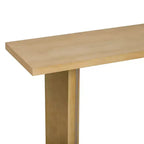 TUYOHW Table console moderne avec placage de pin et 2 pieds géométriques, table d'entrée/d'appoint pour salon, bureau, salle à manger