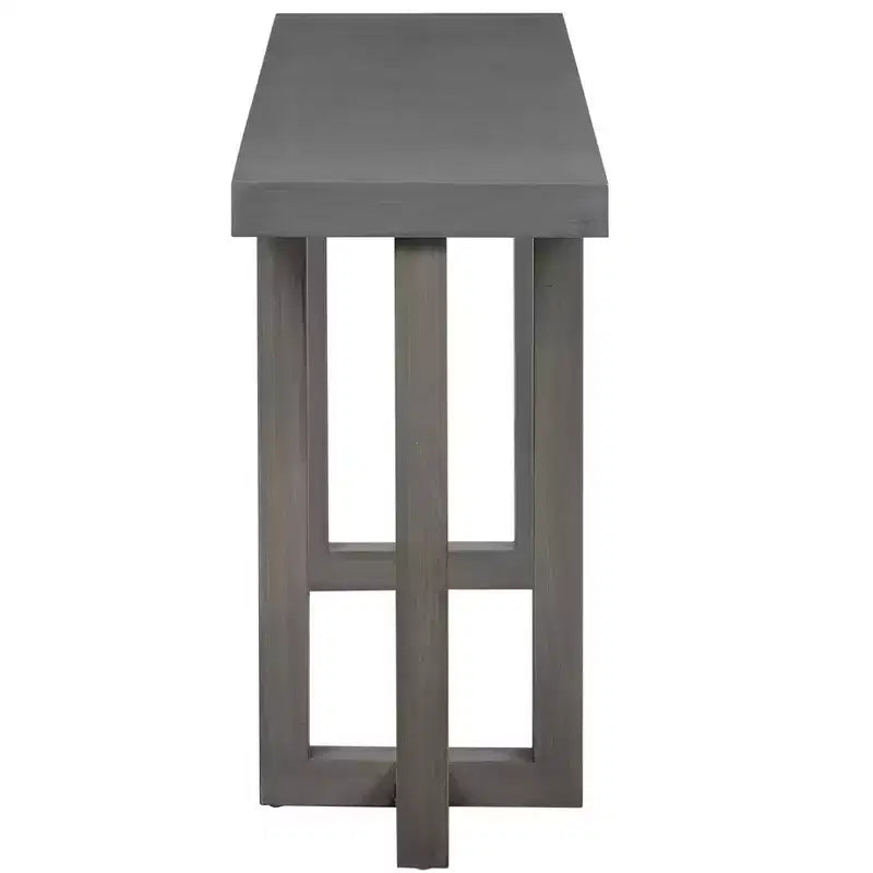 TUYOHW Table console minimaliste de 160 cm avec pieds en pin massif, table d'entrée au design géométrique, pour salon, chambre à coucher