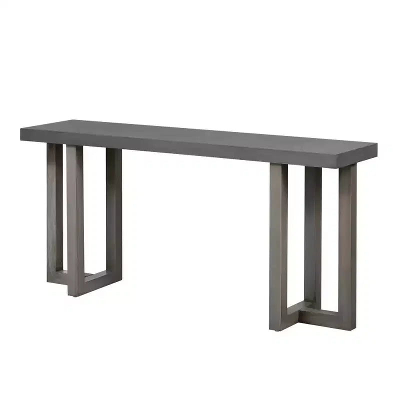 TUYOHW Table console minimaliste de 160 cm avec pieds en pin massif, table d'entrée au design géométrique, pour salon, chambre à coucher