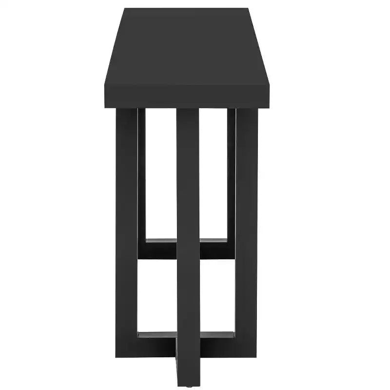 TUYOHW Table console minimaliste de 160 cm avec pieds en pin massif, table d'entrée au design géométrique, pour salon, chambre à coucher