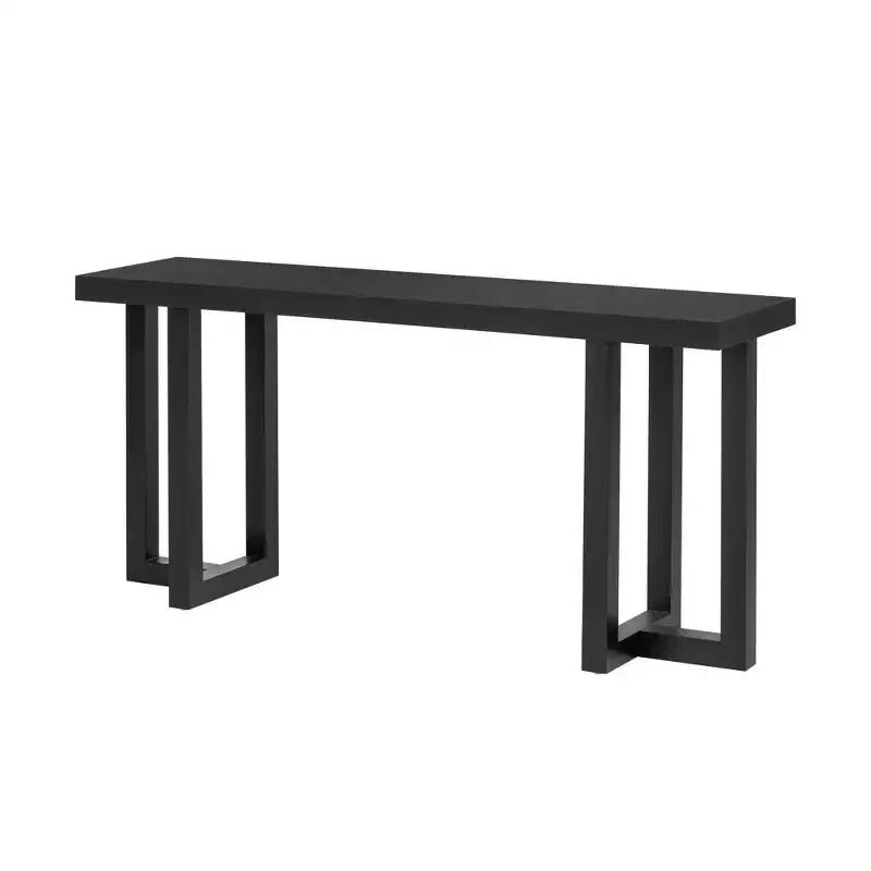 TUYOHW Table console minimaliste de 160 cm avec pieds en pin massif, table d'entrée au design géométrique, pour salon, chambre à coucher