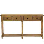TUYOHW Table console vintage 147 cm, table de canapé étroite avec 2 tiroirs de rangement et étagère inférieure, table d'entrée pour salon, couloir