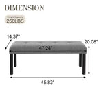 TUYOHW Banc moderne en lin avec capitonnage, banquette polyvalente pour table à manger avec pieds en bois, banc de bout de lit de style ferme pour salon, chambre à coucher