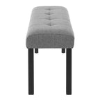 TUYOHW Banc moderne en lin avec capitonnage, banquette polyvalente pour table à manger avec pieds en bois, banc de bout de lit de style ferme pour salon, chambre à coucher
