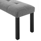 TUYOHW Banc moderne en lin avec capitonnage, banquette polyvalente pour table à manger avec pieds en bois, banc de bout de lit de style ferme pour salon, chambre à coucher