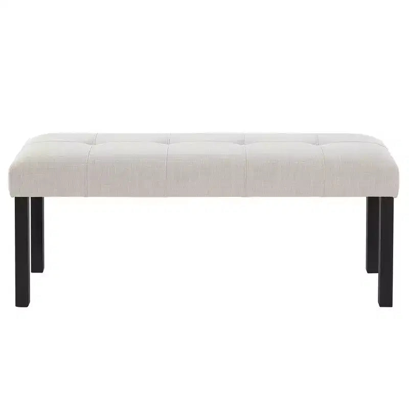 TUYOHW Banc moderne en lin avec capitonnage, banquette polyvalente pour table à manger avec pieds en bois, banc de bout de lit de style ferme pour salon, chambre à coucher