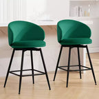 Bekrvio Tabourets de Bar Pivotants Hauteur Comptoir Lot de 2/3/4, Tabourets de Bar en Velours de 26 po avec Dossier Courbé, Pieds en Métal, Chaises de Bar Modernes pour Îlot de Cuisine