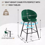 Bekrvio Tabourets de Bar Pivotants Hauteur Comptoir Lot de 2/3/4, Tabourets de Bar en Velours de 26 po avec Dossier Courbé, Pieds en Métal, Chaises de Bar Modernes pour Îlot de Cuisine