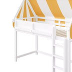 Lit mezzanine Polibi avec guirlande lumineuse LED et étagère frontale