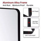 Miroir mural bidirectionnel SUMERAIN, 61x91 cm, Miroir de salle de bain noir pour salon, chambre, salle de bain, entrée