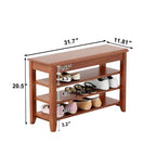 Banc à chaussures en bois massif TUYOHW 550 lb, étagère à chaussures robuste pour porte d'entrée, organisateur de chaussures multi-usage pour couloir et allée