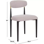 Chaise de salle à manger Covelle - Lot de 2 - DCH6400 - Noir Or/Gris tourterelle - Safavieh