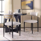 Chaise de salle à manger Covelle - Lot de 2 - DCH6400 - Noir Or/Gris tourterelle - Safavieh