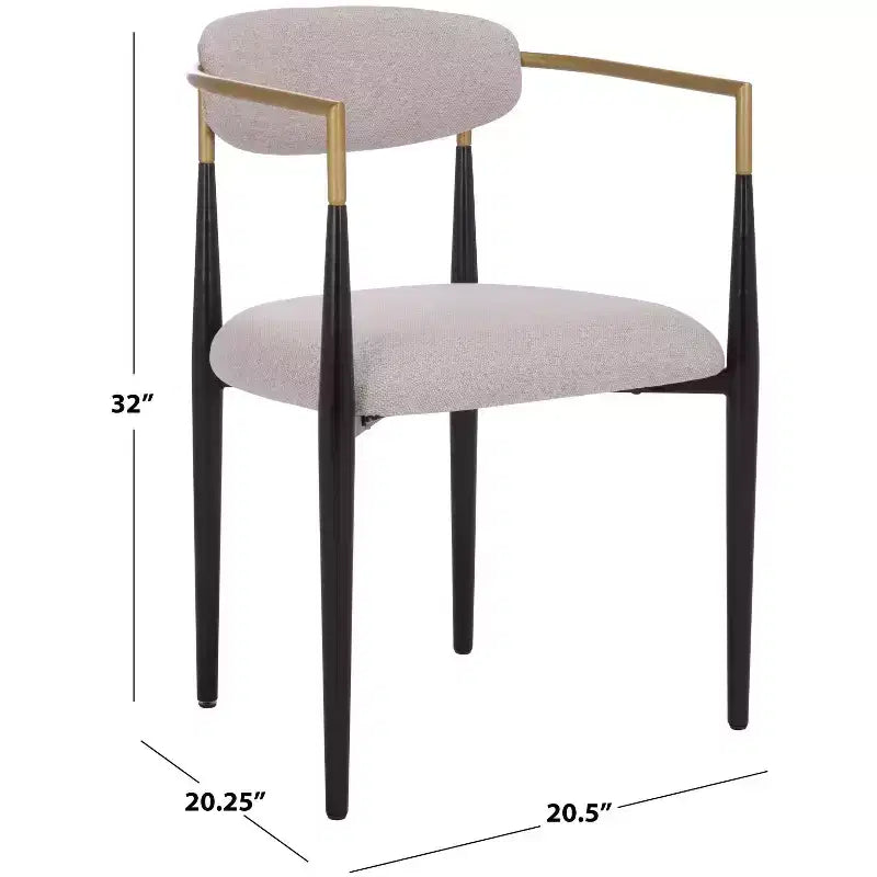Chaise de salle à manger Covelle - Lot de 2 - DCH6401 - Noir Or/Gris Colombe - Safavieh