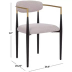 Chaise de salle à manger Covelle - Lot de 2 - DCH6401 - Noir Or/Gris Colombe - Safavieh