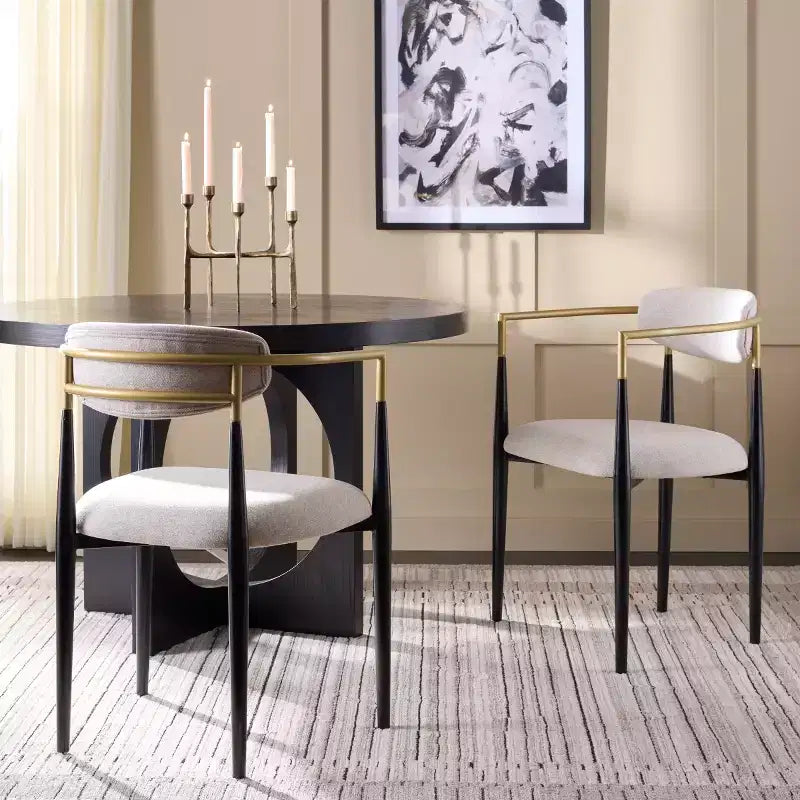 Chaise de salle à manger Covelle - Lot de 2 - DCH6401 - Noir Or/Gris Colombe - Safavieh