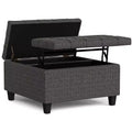 Elliot 30 inch Wide Transitional Small Square Coffee Table Storage Ottoman