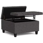 Elliot 30 inch Wide Transitional Small Square Coffee Table Storage Ottoman