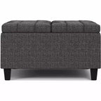 Ottoman de rangement carré et transitoire Elliot de 76 cm de large
