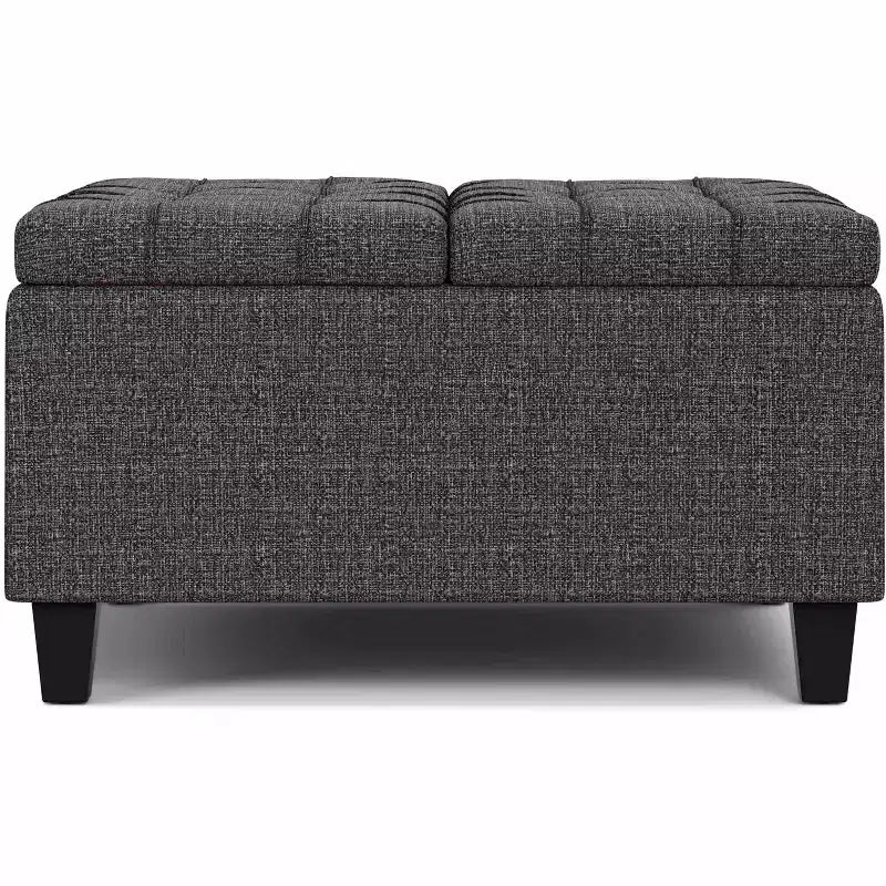 Ottoman de rangement carré et transitoire Elliot de 76 cm de large