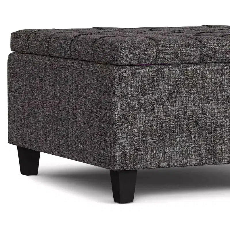 Ottoman de rangement carré et transitoire Elliot de 76 cm de large
