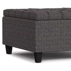 Ottoman de rangement carré et transitoire Elliot de 76 cm de large