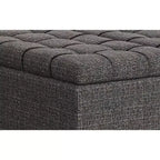 Ottoman de rangement carré et transitoire Elliot de 76 cm de large