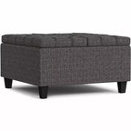 Ottoman de rangement carré et transitoire Elliot de 76 cm de large