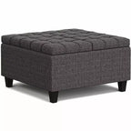 Ottoman de rangement carré et transitoire Elliot de 76 cm de large