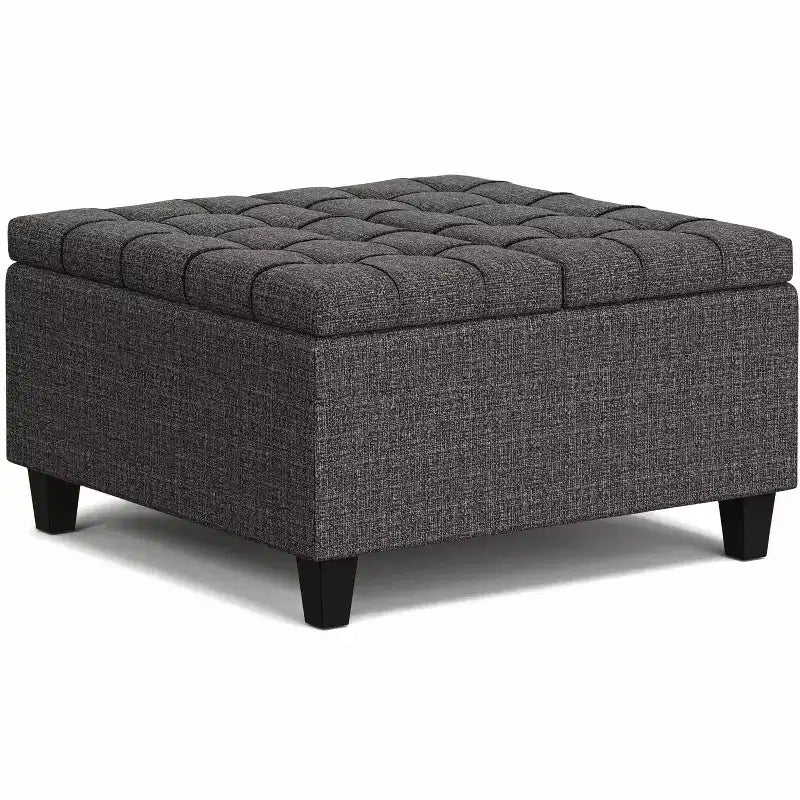 Ottoman de rangement carré et transitoire Elliot de 76 cm de large