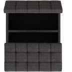 Ottoman de rangement carré et transitoire Elliot de 76 cm de large