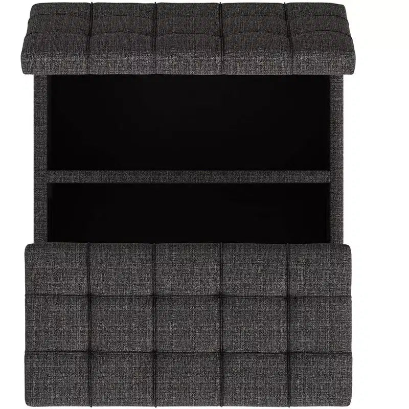 Ottoman de rangement carré et transitoire Elliot de 76 cm de large