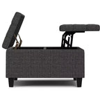 Ottoman de rangement carré et transitoire Elliot de 76 cm de large