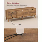 Meuble TV VASAGLE pour téléviseurs 65 pouces, Centre de divertissement avec étagère réglable, Table console multimédia de 147 cm de long, pour salon, chambre