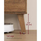 Meuble TV VASAGLE pour téléviseurs 65 pouces, Centre de divertissement avec étagère réglable, Table console multimédia de 147 cm de long, pour salon, chambre
