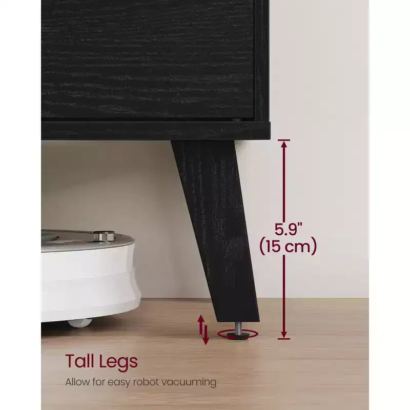 Meuble TV VASAGLE pour téléviseurs 65 pouces, Centre de divertissement avec étagère réglable, Table console multimédia de 147 cm de long, pour salon, chambre