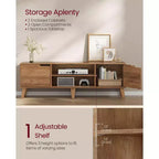 Meuble TV VASAGLE pour téléviseurs 65 pouces, Centre de divertissement avec étagère réglable, Table console multimédia de 147 cm de long, pour salon, chambre