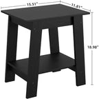Table d'appoint Acekool avec étagère de rangement à 2 niveaux, table de chevet étroite moderne, petite table d'appoint pour salon et chambre à coucher, montage facile