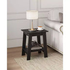 Table d'appoint Acekool avec étagère de rangement à 2 niveaux, table de chevet étroite moderne, petite table d'appoint pour salon et chambre à coucher, montage facile