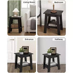 Table d'appoint Acekool avec étagère de rangement à 2 niveaux, table de chevet étroite moderne, petite table d'appoint pour salon et chambre à coucher, montage facile