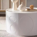 Table d'appoint ronde moderne en bois fabriquée à la main GDFStudio Luo