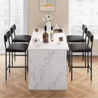 Quatre ensembles de chaises de salle à manger, avec coussins moelleux et dossiers ergonomiques. Pieds robustes en acier, adaptés aux salles à manger et aux cuisines. Couleur noire.