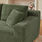 103 Canapé modulable moderne avec méridienne, canapé d'angle en velours côtelé avec assise profonde pour petit salon ou salle familiale - Panipeachy