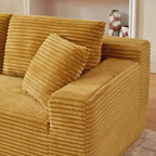 103 Canapé modulable moderne avec méridienne, canapé d'angle en velours côtelé avec assise profonde pour petit salon ou salle familiale - Panipeachy