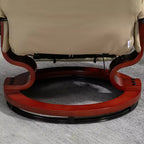 Fauteuil inclinable manuel en similicuir HOMCOM, fauteuil de relaxation pivotant réglable avec repose-pieds, accoudoir et base en bois enveloppée pour salon