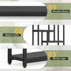 TUYOHW Bibliothèque 7 niveaux de 201 cm de haut, Grande unité d'exposition ouverte avec 10 compartiments - Étagère à livres moderne sur pied pour salon, bureau, noir